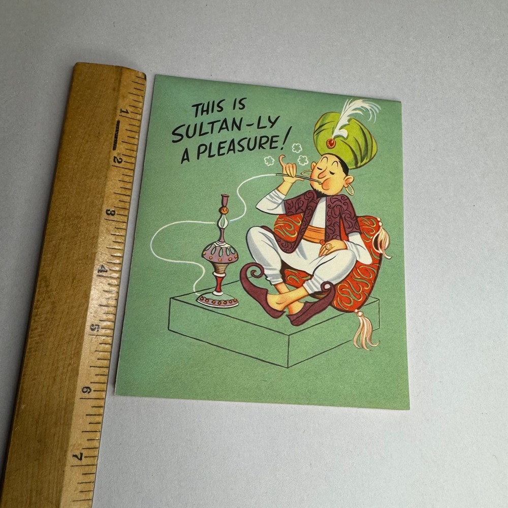 Vintage Mid Century Pop Up Birthday Card Sultan Genie Hookah Made in USA 1950s